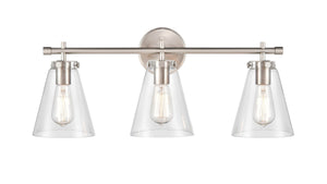 Vanity Fixtures 3 Lamps Aliza Vanity Light - Brushed Nickel - Clear Glass - 27in. Wide