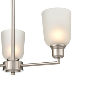 Chandeliers 3 Lamps Amberle Chandelier - Brushed Nickel - Frosted White Glass - 19.5in Diameter - E26 Medium Base
