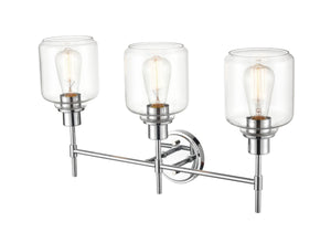 Vanity Fixtures 3 Lamps Asheville Vanity Light - Chrome - Clear Glass - 25in. Wide