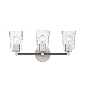 Vanity Fixtures 3 Lamps Ashli Vanity Light - Brushed Nickel - Clear Honeycomb Glass - 20in. Wide
