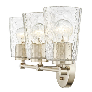 Vanity Fixtures 3 Lamps Ashli Vanity Light - Modern Gold - Clear Honeycomb Glass - 20in. Wide