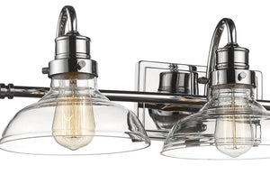 Vanity Fixtures 3 Lamps Bathroom Vanity Light - Chrome - Clear Glass - 26in. Wide
