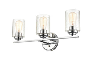 Vanity Fixtures 3 Lamps Bathroom Vanity Light - Chrome - Clear Seeded Glass - 22in. Wide