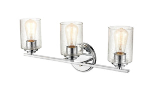Vanity Fixtures 3 Lamps Bathroom Vanity Light - Chrome - Clear Seeded Glass - 22in. Wide