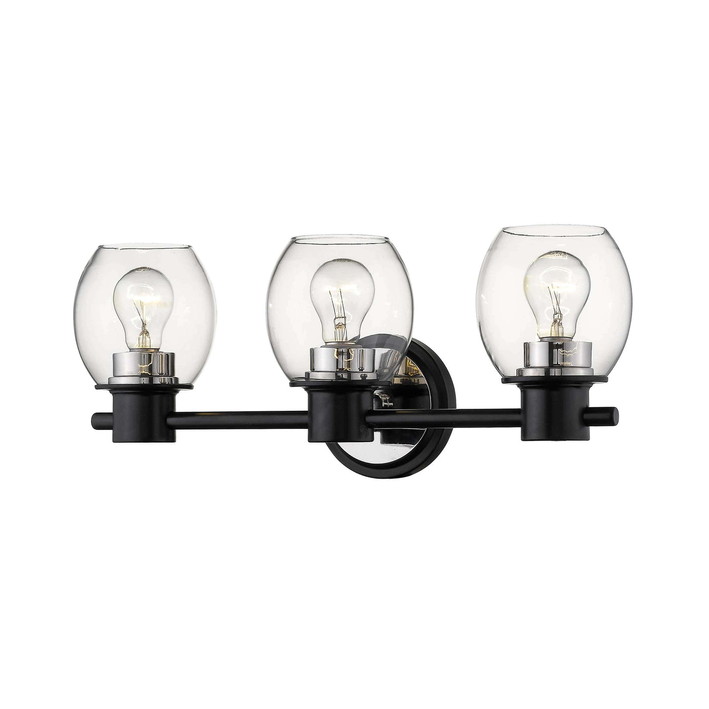 Lamps Bathroom Vanity Light Matte Black Polished Nickel Clear