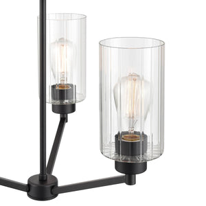 Chandeliers 3 Lamps Beverlly Chandelier - Matte Black Finish - Clear Beveled Glass - 21in Diameter - E26 Medium Base