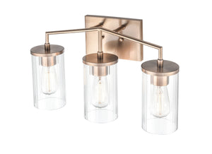 Vanity Fixtures 3 Lamps Beverlly Vanity Light - Modern Gold - Clear Beveled Glass - 20in. Wide