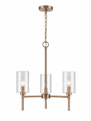 Chandeliers 3 Lamps Chastine Chandelier - Modern Gold Finish - Clear Beveled Glass - 22in Diameter - E12 Candelabra Base