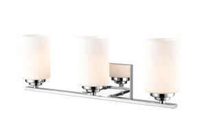 Vanity Fixtures 3 Lamps Durham Vanity Light - Chrome - Etched White Glass - 22in. Wide