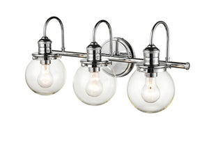 Vanity Fixtures 3 Lamps Ella Vanity Light - Chrome - Clear Glass - 22.875in. Wide