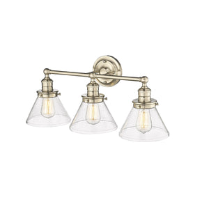 Vanity Fixtures 3 Lamps Eyden Vanity Light - Modern Gold - Clear Seeded Glass - 25.875in. Wide