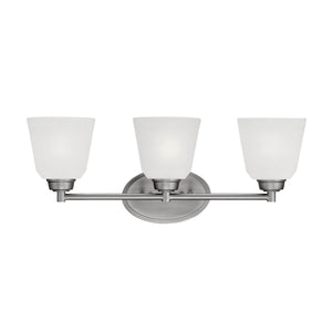Vanity Fixtures 3 Lamps Franklin Vanity Light - Brushed Pewter - Light India Scavo Glass - 23in. Wide