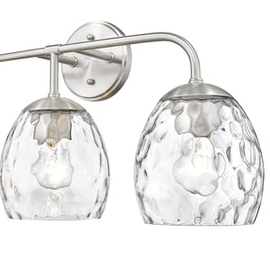 Vanity Fixtures 3 Lamps Gallos Vanity Light - Brushed Nickel - Thumb Print Glass - 24in. Wide