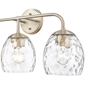 Vanity Fixtures 3 Lamps Gallos Vanity Light - Modern Gold - Thumb Print Glass - 24in. Wide