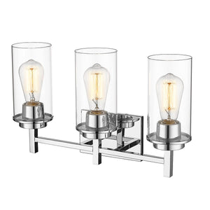 Vanity Fixtures 3 Lamps Janna Vanity Light - Chrome - Clear Glass - 19in. Wide