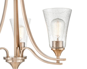Chandeliers 3 Lamps Natalie Chandelier - Modern Gold - Clear Seeded Glass - 23in Diameter - E26 Medium Base