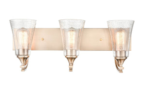 Vanity Fixtures 3 Lamps Natalie Vanity Light - Modern Gold - Clear Seeded Glass - 24in. Wide
