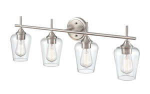 Vanity Fixtures 4 Lamps Ashford Vanity Light - Brushed Nickel - Clear Glass - 31in. Wide