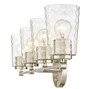 Vanity Fixtures 4 Lamps Ashli Vanity Light - Modern Gold - Clear Honeycomb Glass - 28in. Wide