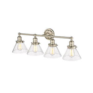 Vanity Fixtures 4 Lamps Eyden Vanity Light - Modern Gold - Clear Seeded Glass - 34.875in. Wide