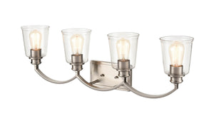 Vanity Fixtures 4 Lamps Forsyth Vanity Light - Brushed Nickel - Clear Glass - 31in. Wide