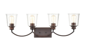 Vanity Fixtures 4 Lamps Forsyth Vanity Light - Rubbed Bronze - Clear Glass - 31in. Wide