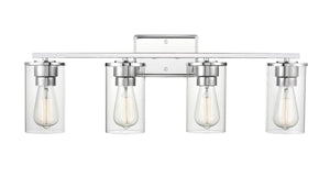 Vanity Fixtures 4 Lamps Verlana Vanity Light - Chrome - Clear Glass - 27.625in. Wide