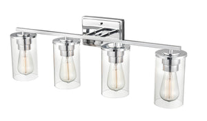 Vanity Fixtures 4 Lamps Verlana Vanity Light - Chrome - Clear Glass - 27.625in. Wide