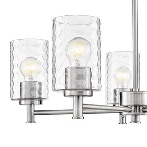 Chandeliers 5 Lamps Ashli Chandelier - Brushed Nickel Finish - Clear Honeycomb Glass - 25in Diameter - E26 Medium Base