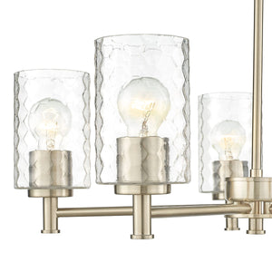 Chandeliers 5 Lamps Ashli Chandelier - Modern Gold Finish - Clear Honeycomb Glass - 25in Diameter - E26 Medium Base