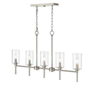 Chandeliers 5 Lamps Chastine Island Chandelier - Modern Gold Finish - Clear Beveled Glass - 36in Diameter - E12 Candelabra Base