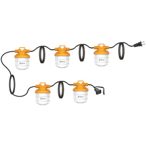 50W Portable LED String Light - 5x 60W Inc. Equal - 50ft Run - 5000K - 1,200lm Lamp