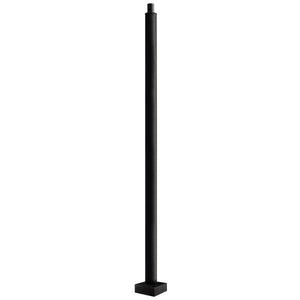 Pole Mounting Accessories 5in. x 5in. Straight Round Aluminum Pole - 25ft - 5mm - 5" Base Cover - 1" Anchor Bolts - Black