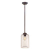Pendant Fixtures 7'' Mini Pendant Stem Hung Fixture with Clear Glass Rubbed Bronze