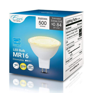 LED Light Bulbs 7W MR16 Dimmable LED Bulb - 40 Degree Beam - GU5.3 Base - 500lm