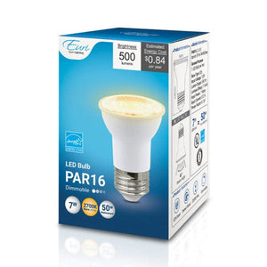 LED Light Bulbs 7W PAR16 Dimmable LED Bulb - 40 Degree Beam - E26 Base - 500lm