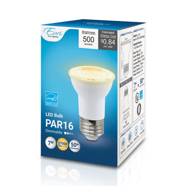 Ampoule LEDspot PAR16 7W substitut 50W 540 lumens blanc chaud