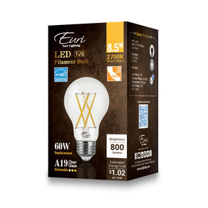 Vintage LED Bulbs 8.5W A19 Dimmable Vintage LED Bulb - 320 Degree Beam - E26 Base - 800lm