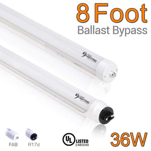 LED Tubes 8ft LED Tube Lights for T8 T10 T12 Replacement, Ballast Bypass, Frosted Lens 36W (Clearance)