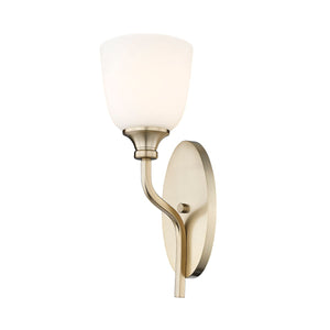 Wall Sconces Alberta Wall Sconce - Modern Gold - White Glass - 7in. Extension - E26 Medium Base
