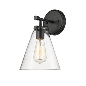 Wall Sconces Aliza Wall Sconce - Matte Black - Clear Glass - 8.5in. Extension - E26 Medium Base