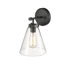 Wall Sconces Aliza Wall Sconce - Matte Black - Clear Glass - 8.5in. Extension - E26 Medium Base