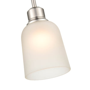 Pendant Fixtures Amberle Pendant - Brushed Nickel - Frosted White Glass - 5.125in. Diameter - E26 Medium Base