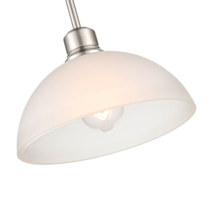 Pendant Fixtures Amberle Pendant - Brushed Nickel - Frosted White Glass - 9.5in. Diameter - E26 Medium Base