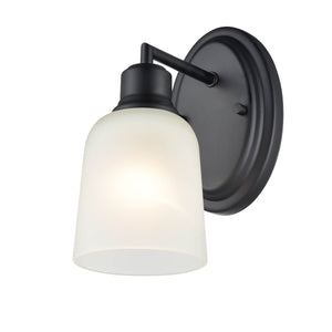 Wall Sconces Amberle Wall Sconce - Matte Black - Frosted White Glass - 7.5in. Extension - E26 Medium Base