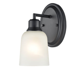 Wall Sconces Amberle Wall Sconce - Matte Black - Frosted White Glass - 7.5in. Extension - E26 Medium Base