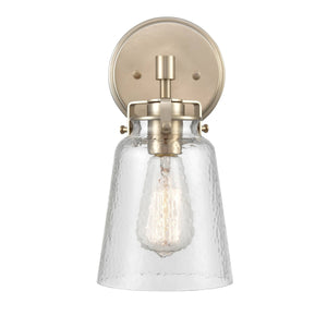 Wall Sconces Amberose Wall Sconce - Modern Gold - Hammered Glass - 7.25in. Extension - E26 Medium Base