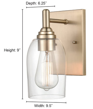 Wall Sconces Arlett Wall Sconce - Modern Gold - Clear Glass - in. Extension - E26 Medium Base