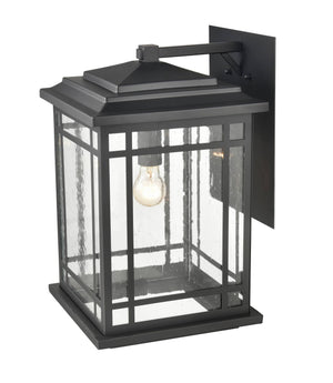 Wall Sconces Armington Outdoor Wall Sconce - Powder Coat Black - Clear Seeded Glass - 12.75in. Extension - E26 Medium Base