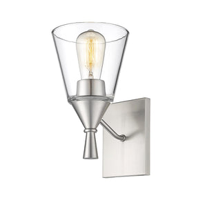 Wall Sconces Artini Wall Sconce - Brushed Nickel - Clear Glass - 7in. Extension - E26 Medium Base